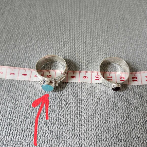 NWOT! Handmade 925 Sterling Silver Aqua Chalcedony Ring - Size 12 1/2 US - Picture 2 of 5